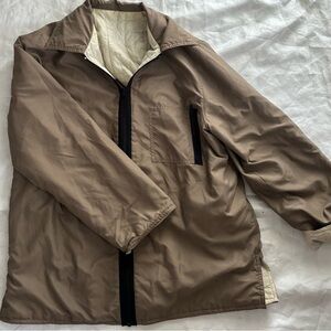 SPANNER Men's Taupe Zip-Front Lightweight Jacket with Cream Lining